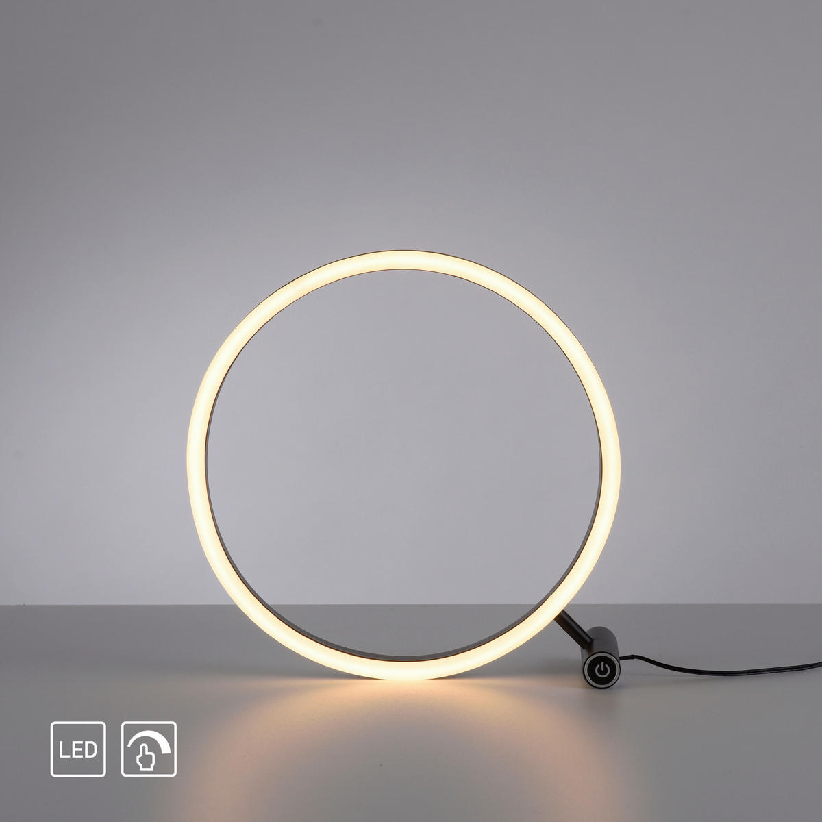STOLNÍ LED LAMPA, dotykový stmívač, 28,5/10/28 cm - antracitová, Trend, kov/plast (28,5/10/28cm)