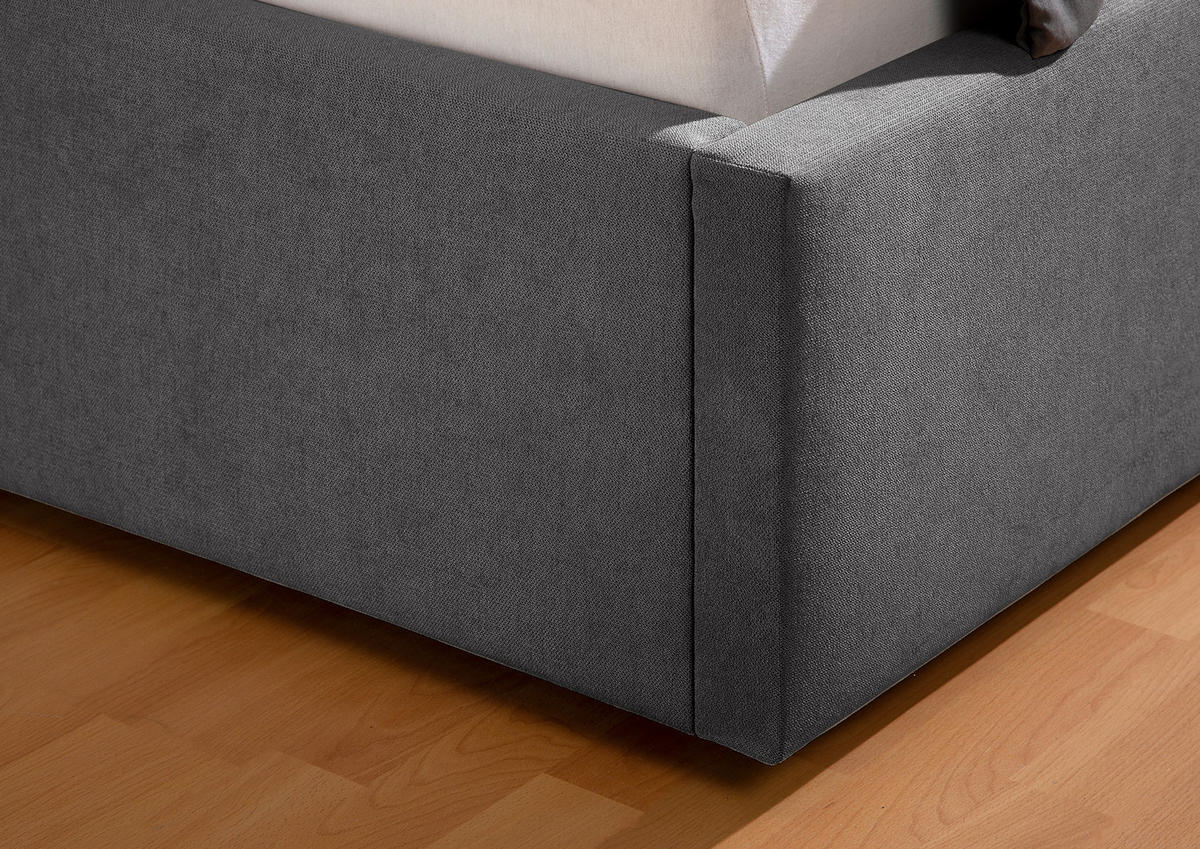 POLSTERBETT 100/200 cm,  in Anthrazit,  - Anthrazit/Schwarz, MODERN, Kunststoff/Textil (100/200cm) - Livetastic