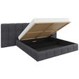 POLSTERBETT gepolstertes Kopfteil, Lattenrost, Bettkasten Anthrazit 160/200 cm  - Anthrazit/Schwarz, Design, Holz/Kunststoff (160/200cm) - Carryhome