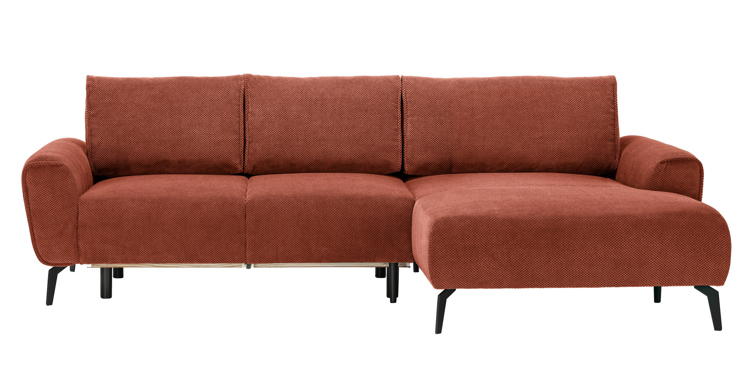 HÖRNSOFFA i vävt tyg mörk orange  - mörk orange/svart, Design, metall/textil (272/170cm) - Livetastic
