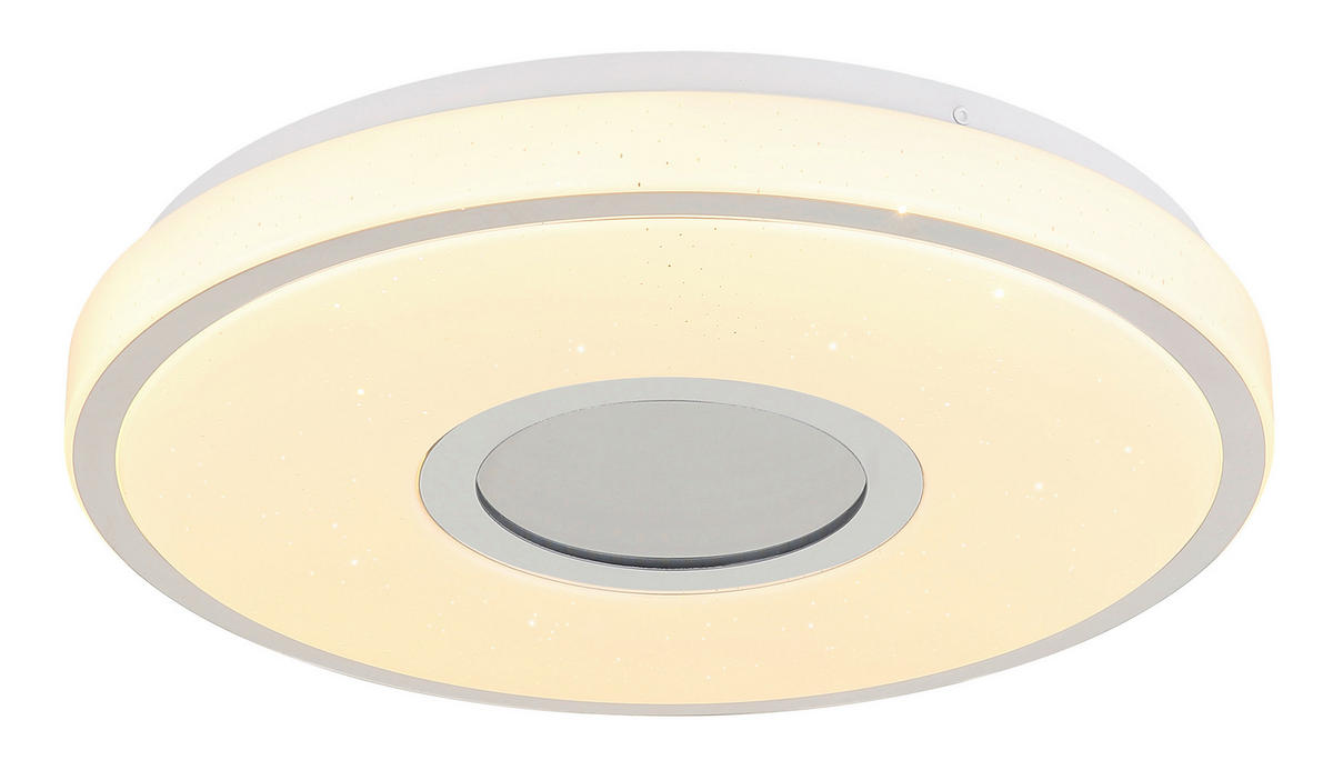 LED-DECKENLEUCHTE  38/6,5 cm    - Chromfarben/Weiss, Basics, Kunststoff/Metall (38/6,5cm) - Globo