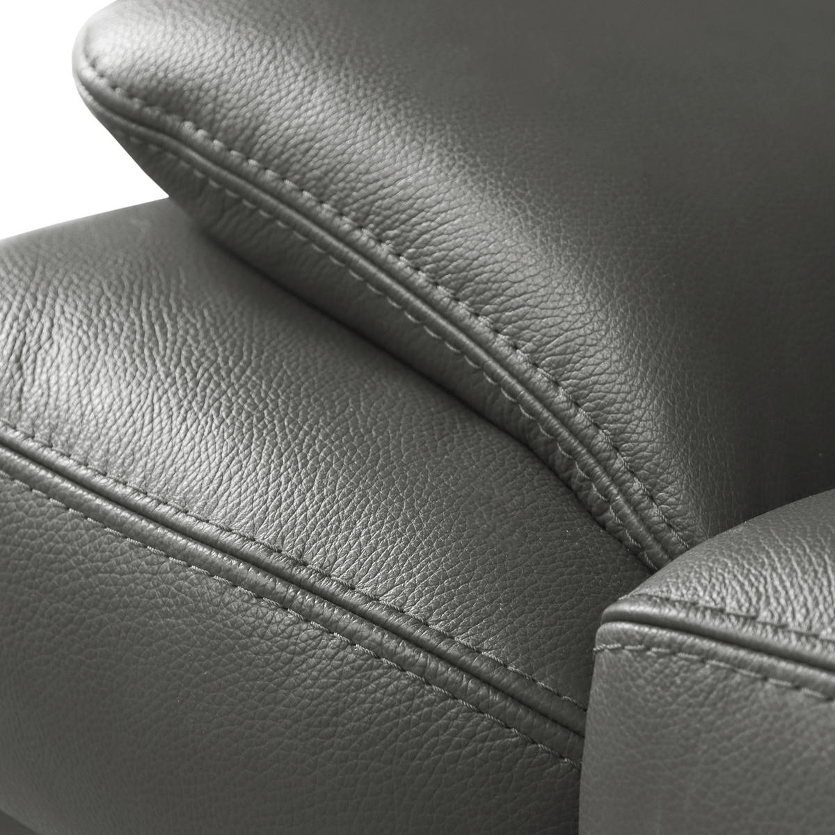 ECKSOFA  in Lederlook Echtleder Anthrazit  264/211 cm  - Anthrazit/Schwarz, Design, Leder/Textil (264/211cm) - Livetastic