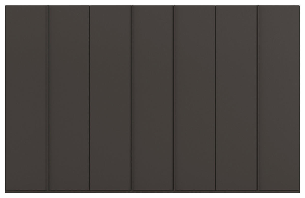 DREHTÜRENSCHRANK 350/223/61 cm,  in Graphitfarben, 7-türig  - Graphitfarben, Basics, Holzwerkstoff/Metall (350/223/61cm) - Novel