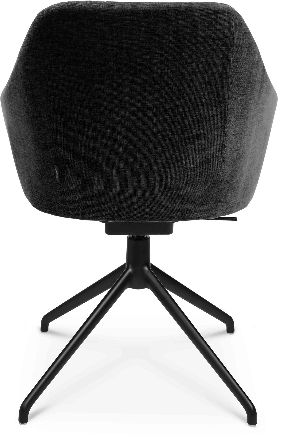 ARMLEHNSTUHL  in Aluminium Velours  - Graphitfarben/Schwarz, Design, Textil/Metall (58/81,5-84,5/60cm) - Johann Jakob