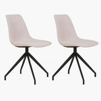 STOLSET 2 styck bouclé  - sandfärgad/svart, Modern, metall/textil (48/86/56cm) - MID.YOU