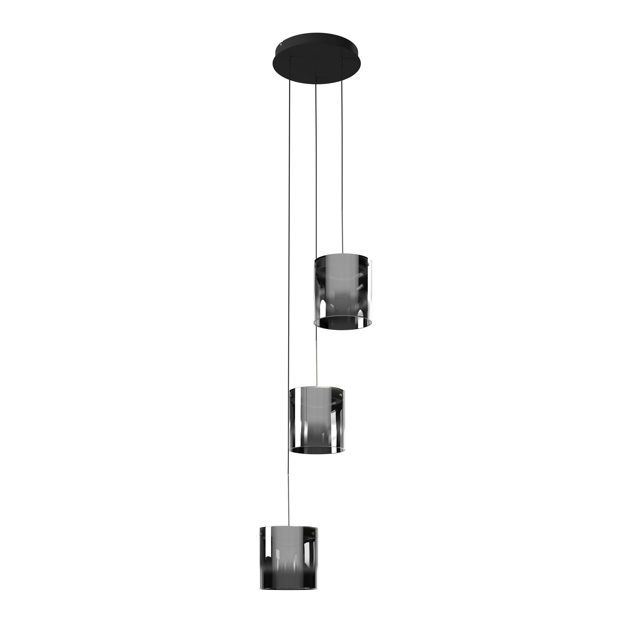 ZÁVESNÉ LED SVIETIDLO, 40/180 cm  - čierna, Design, kov/sklo (40/180cm) - Dieter Knoll
