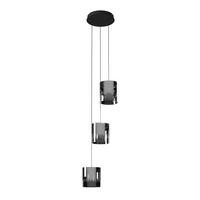 ZÁVESNÉ LED SVIETIDLO, 40/180 cm  - čierna, Design, kov/sklo (40/180cm) - Dieter Knoll