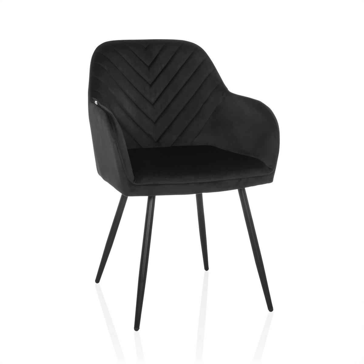 STOL MED ARMSTÖD  - svart, Modern, metall/textil (55/86/58cm) - MID.YOU