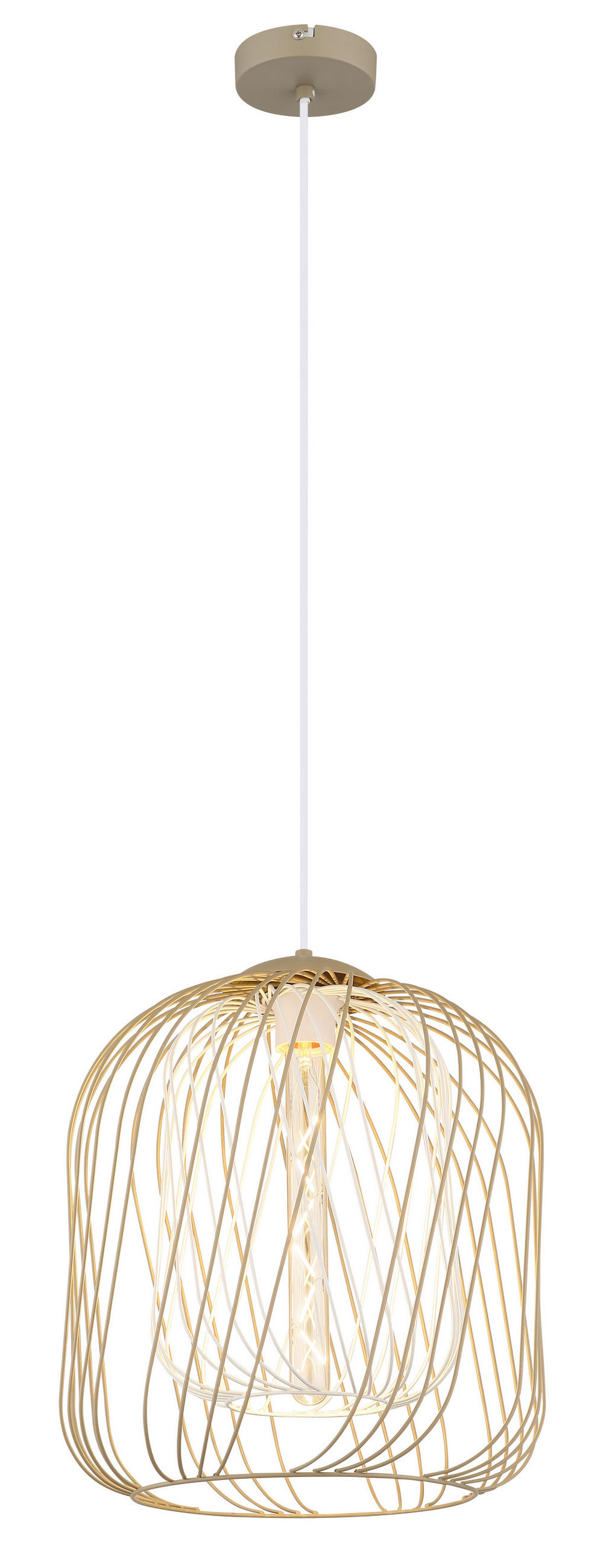 HÄNGELEUCHTE 35/150 cm  - Sandfarben/Creme, Basics, Kunststoff/Metall (35/150cm) - Globo