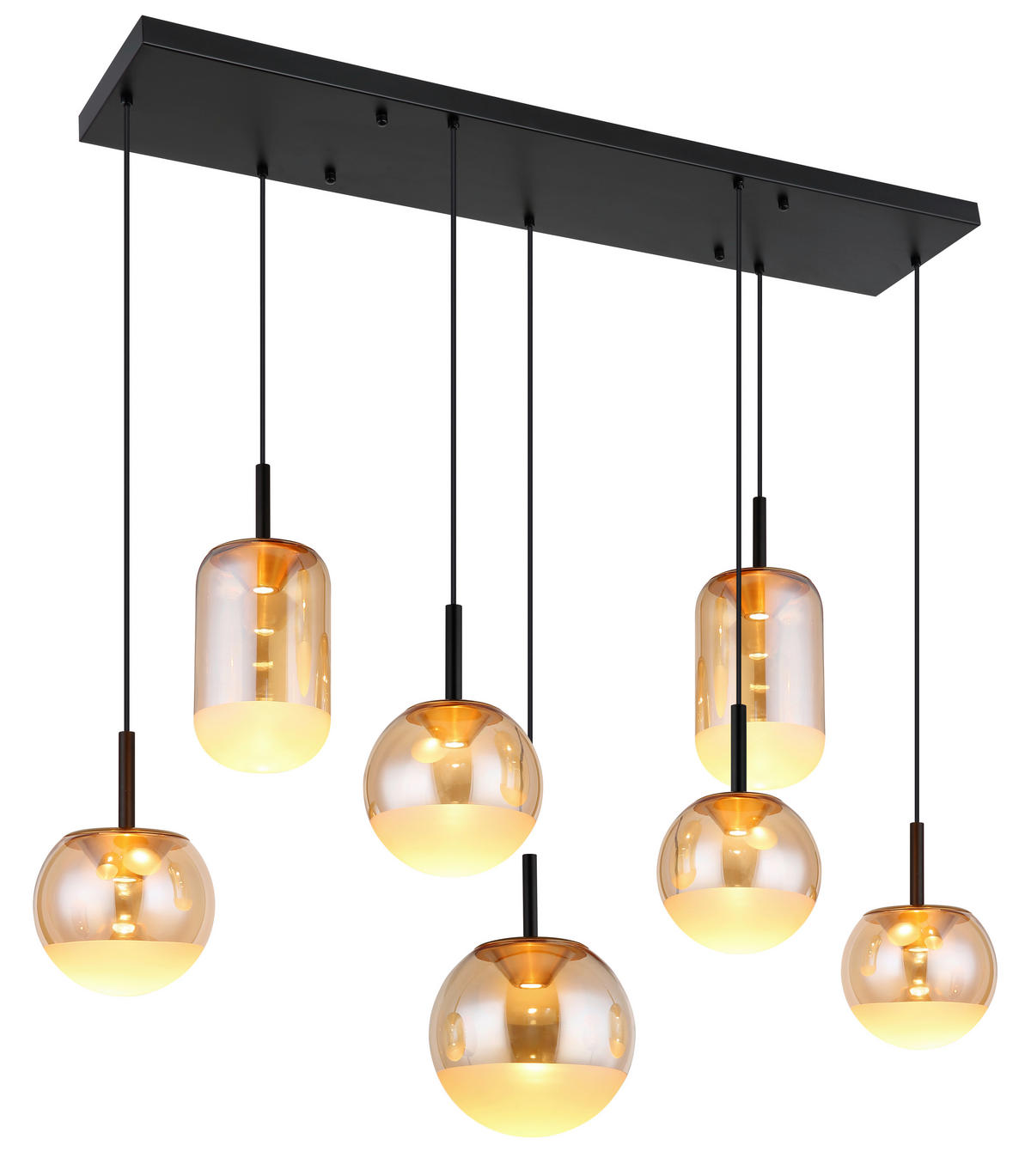 LED SVJETILJKA VISEĆA    136/41/130 cm    SEVERIN  - narančasta/boje mjeda, Konvencionalno, staklo/metal (136/41/130cm)
