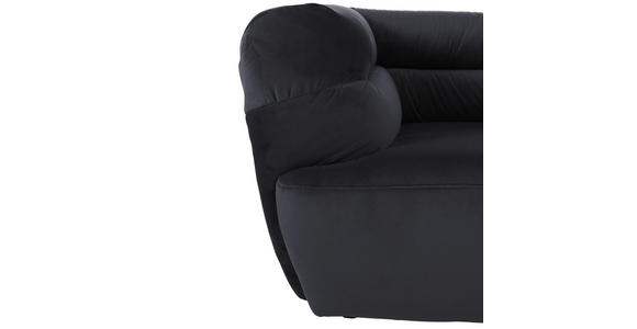 BIGSOFA Samt Schwarz  - Schwarz, KONVENTIONELL, Kunststoff/Textil (240/73/100cm) - Carryhome