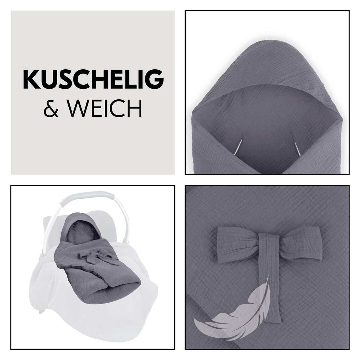 EINSCHLAGDECKE Snuggle so Cosy      - Hellgrau, Basics, Textil (75/0,6/75cm) - Hauck