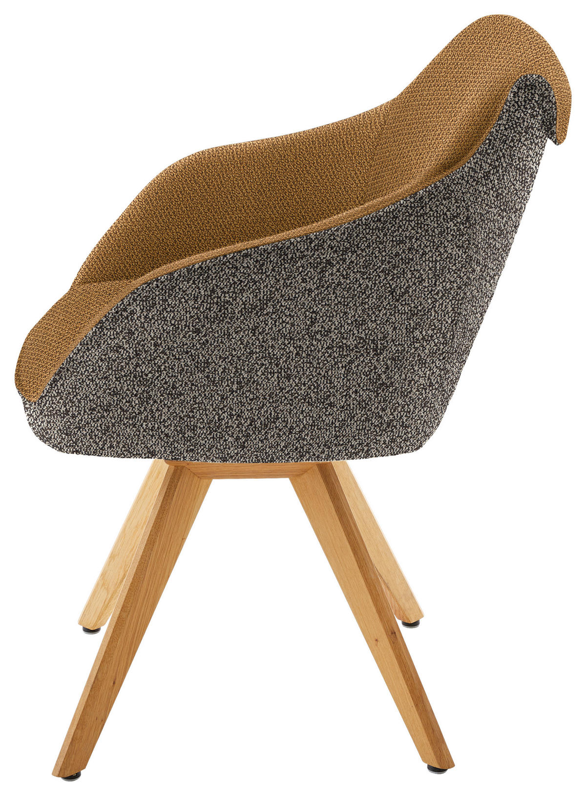 ARMLEHNSTUHL  in Flachgewebe  - Currygelb/Eichefarben, Design, Holz/Textil (60/84/68cm) - Koinor
