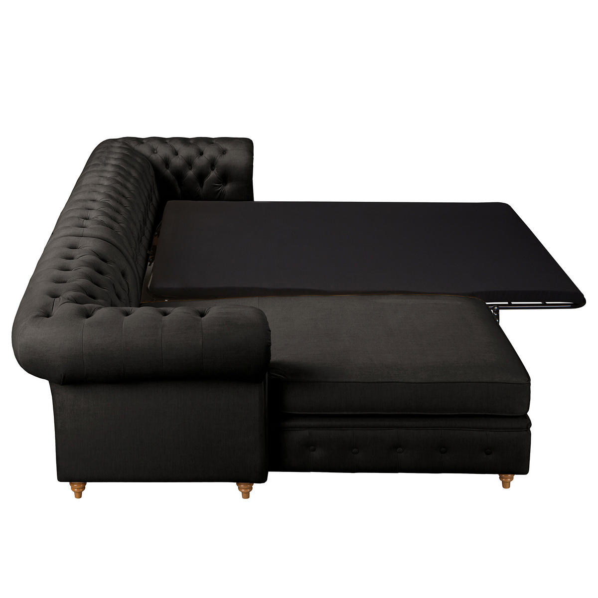 ECKSOFA Laura Anthrazit Mikrofaser  - Anthrazit/Creme, Design, Holz/Textil (182/284cm) - P & B