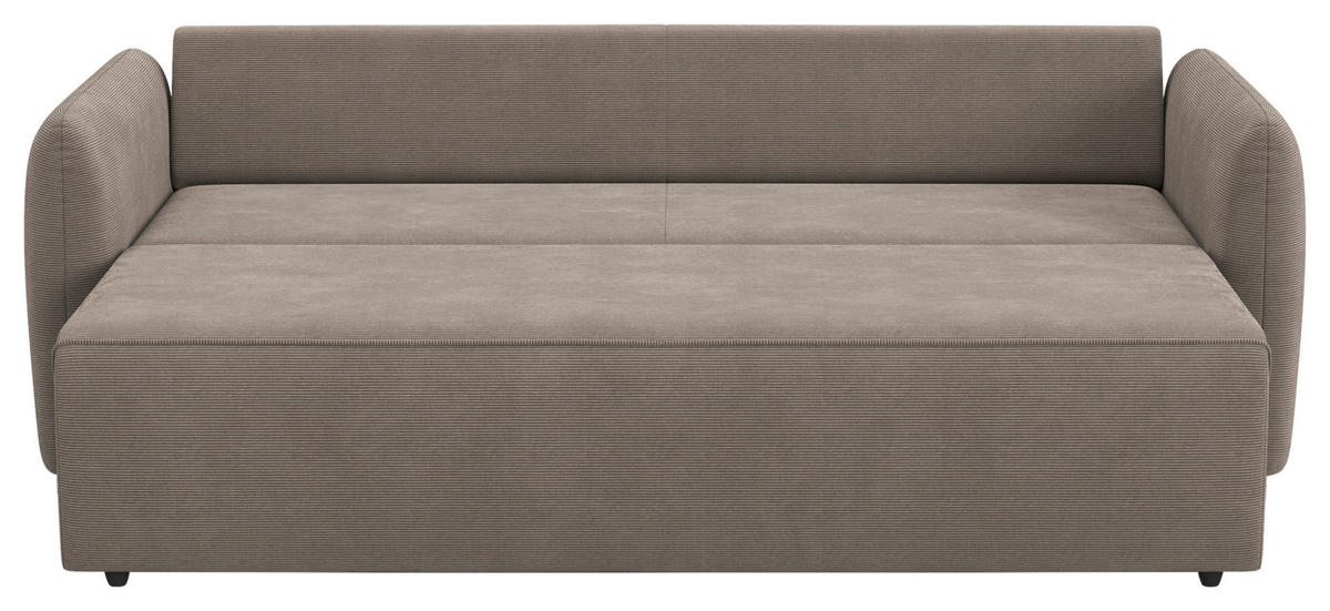 SCHLAFSOFA Cord Taupe  - Taupe/Schwarz, Trend, Kunststoff/Textil (222/89/102cm) - MID.YOU