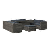 LOUNGEGARNITUR   140/48/68/80 cm Eisen  - Blaugrau/Grau, MODERN, Metall (140/48/68/80cm) - Ambia Garden