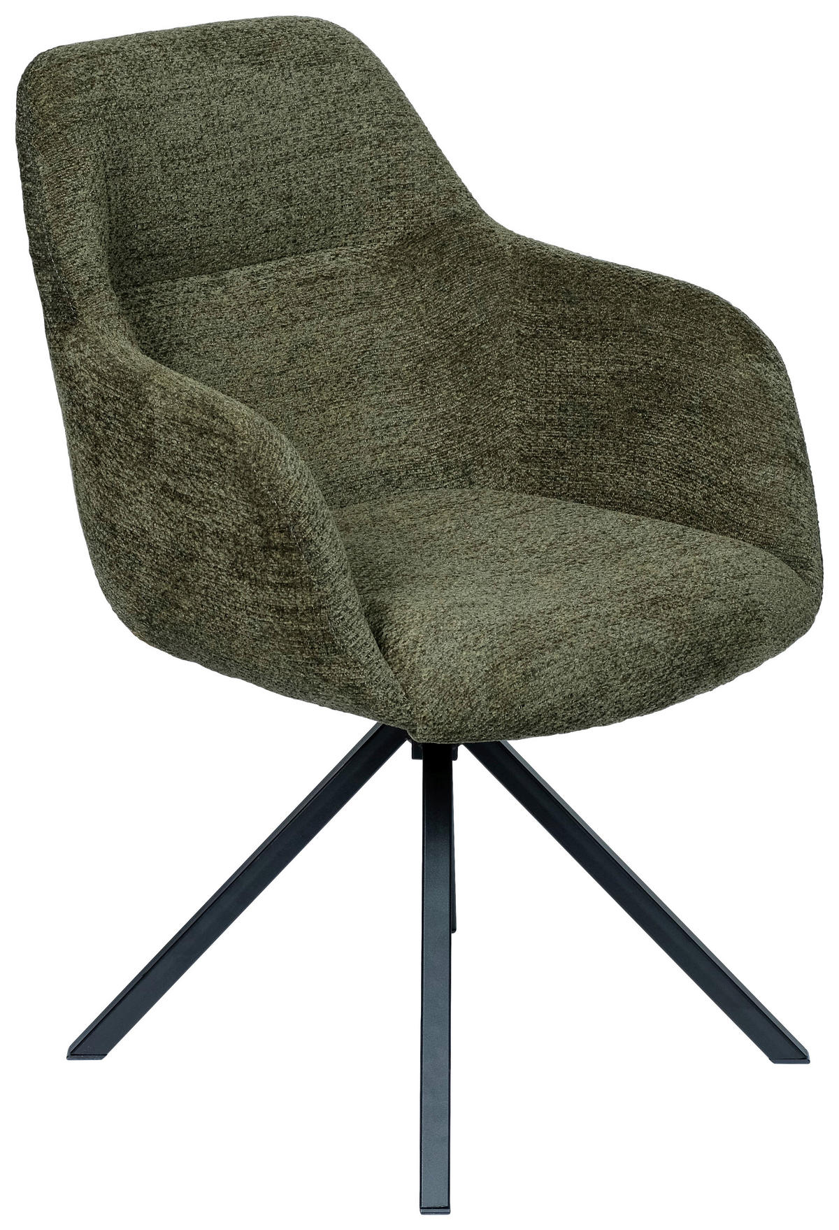 ARMLEHNSTUHL  in Stahl Chenille  - Schwarz/Grün, Design, Textil/Metall (57/85,5/65cm) - Voleo