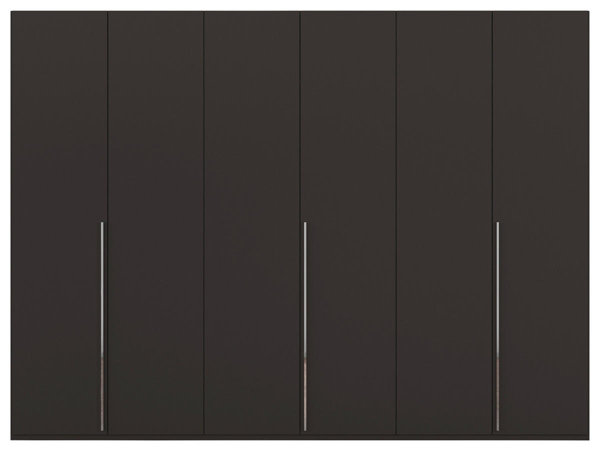 DREHTÜRENSCHRANK 301/223/60 cm 6-türig Schwarz  - Chromfarben/Schwarz, Design, Holzwerkstoff/Metall (301/223/60cm) - home24