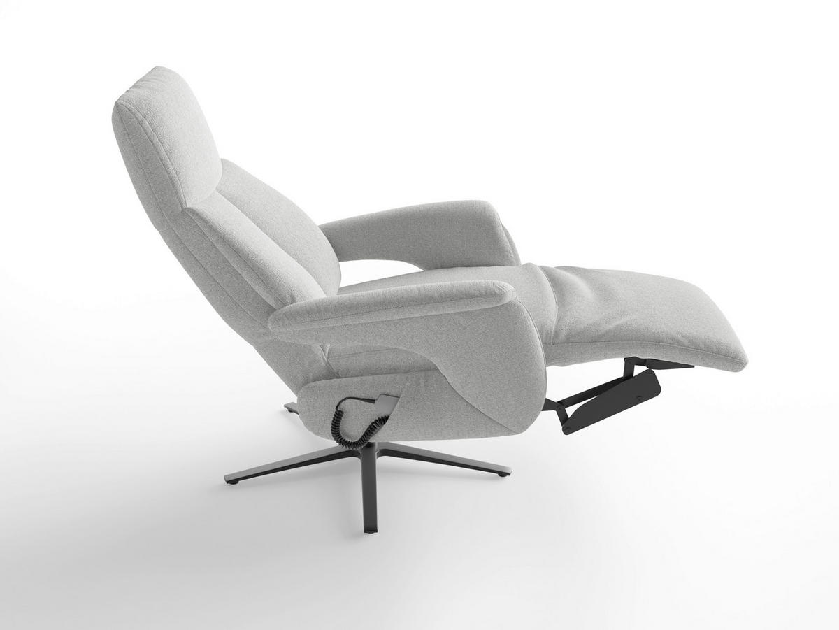RELAXSESSEL Textil Silberfarben  - Silberfarben/Schwarz, Basics, Textil/Metall (75/110/85cm) - Sit & More