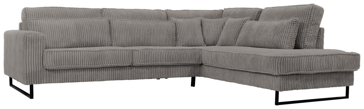 ROHOVÁ SEDAČKA, textil, kompozitné drevo, sivá - čierna/sivá, Konventionell, kov/kompozitné drevo (284/253cm) - Livetastic