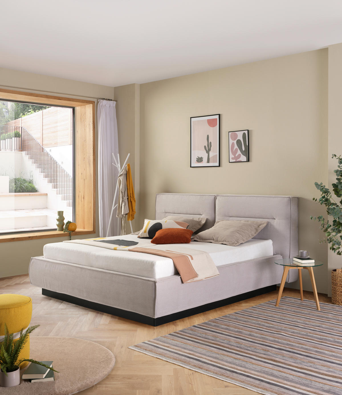POLSTERBETT 200/200 cm  in Silberfarben  - Silberfarben/Schwarz, Design, Kunststoff/Textil (200/200cm) - Lomoco