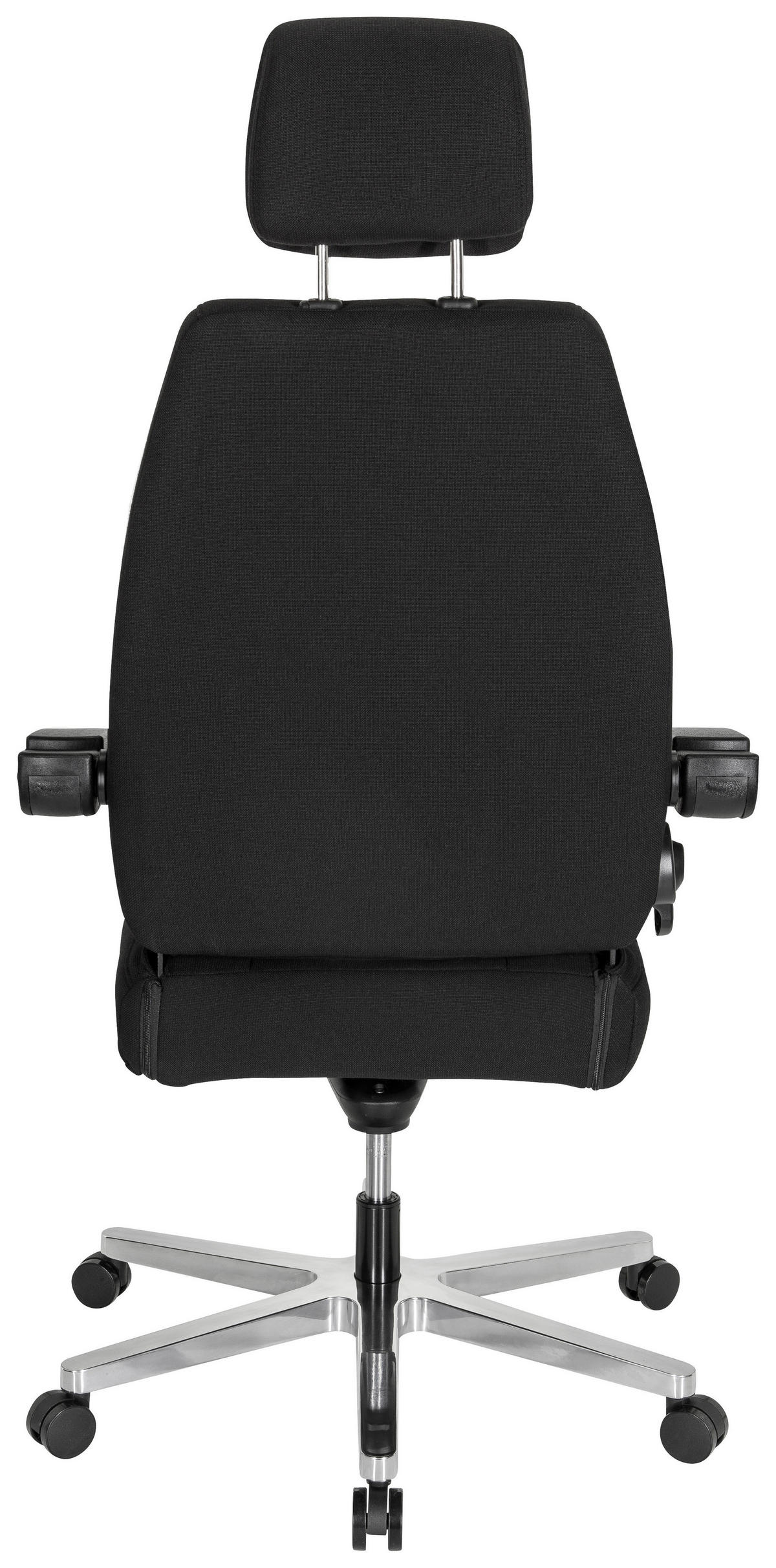 CHEFSESSEL Flachgewebe Schwarz  - Silberfarben/Schwarz, Basics, Kunststoff/Textil (70/152/70cm) - MID.YOU