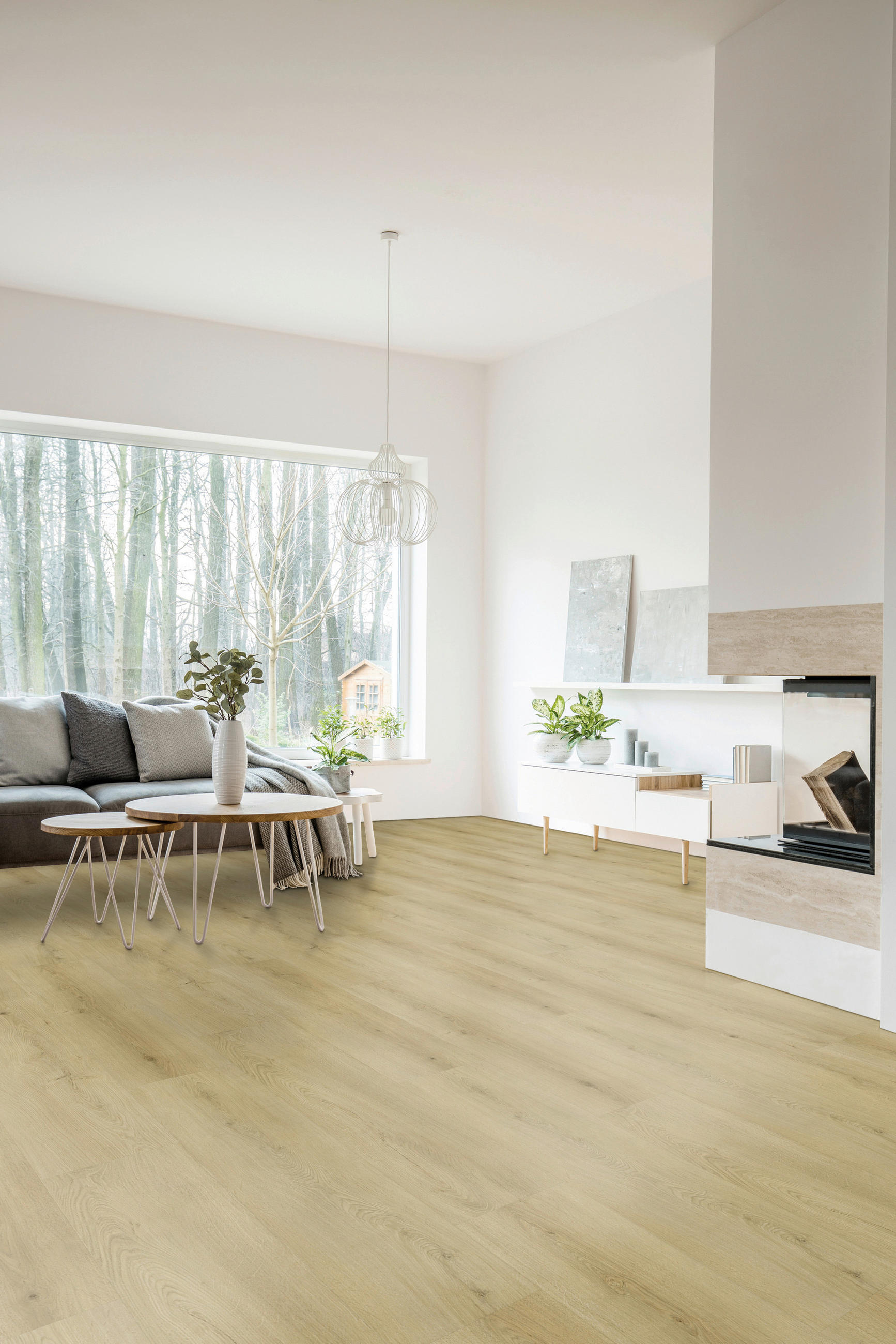 VINYLBODEN SPC 5mm Breitdiele inkl. Trittschall strong  per  m² - Eichefarben, Basics, Kunststoff (22,6/122/0,5cm)