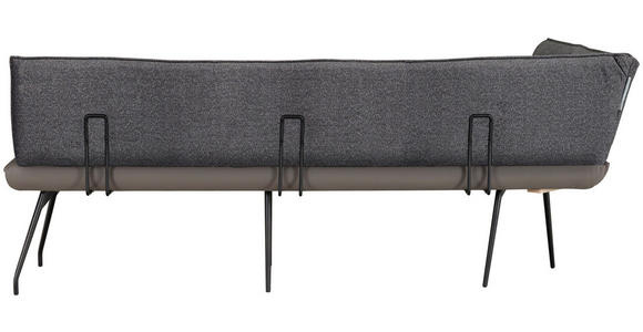 ECKBANK 165/225 cm in Anthrazit, Grau, Schwarz - Anthrazit/Schwarz, Design, Textil/Metall (165/225cm) - Moderano