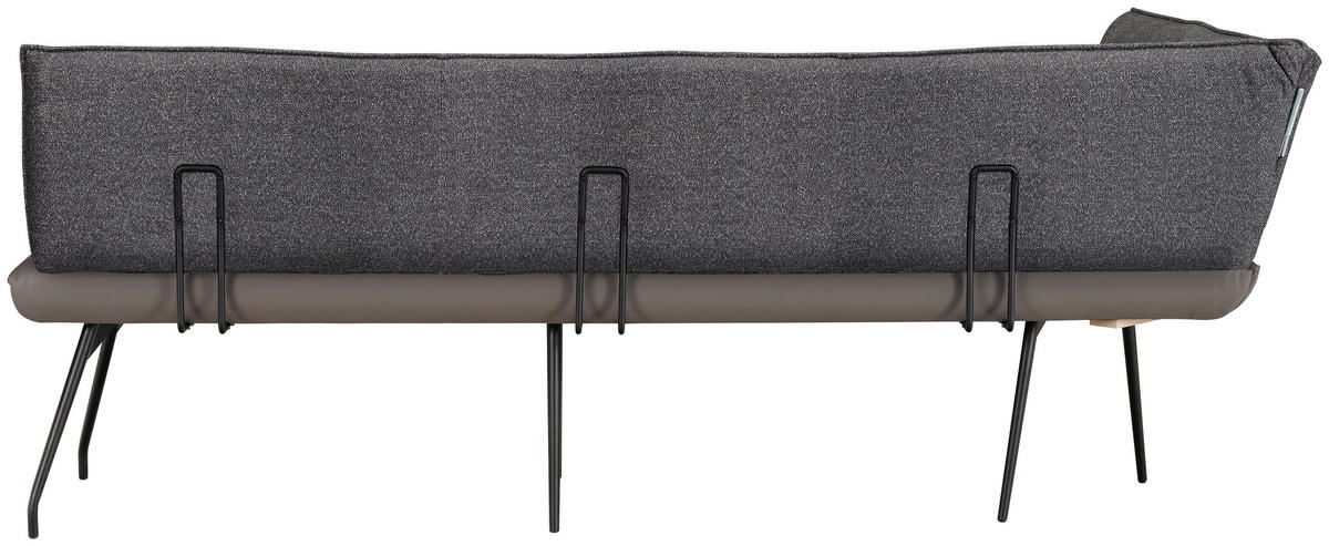 ECKBANK 165/225 cm  in Anthrazit, Grau, Schwarz  - Anthrazit/Schwarz, Design, Textil/Metall (165/225cm) - Moderano
