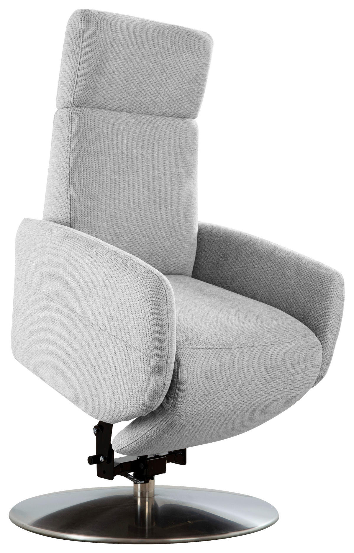 RELAXAČNÉ KRESLO, textil, svetlosivá - svetlosivá/chrómová, Konventionell, kov/textil (71/110/82cm) - Sit & More