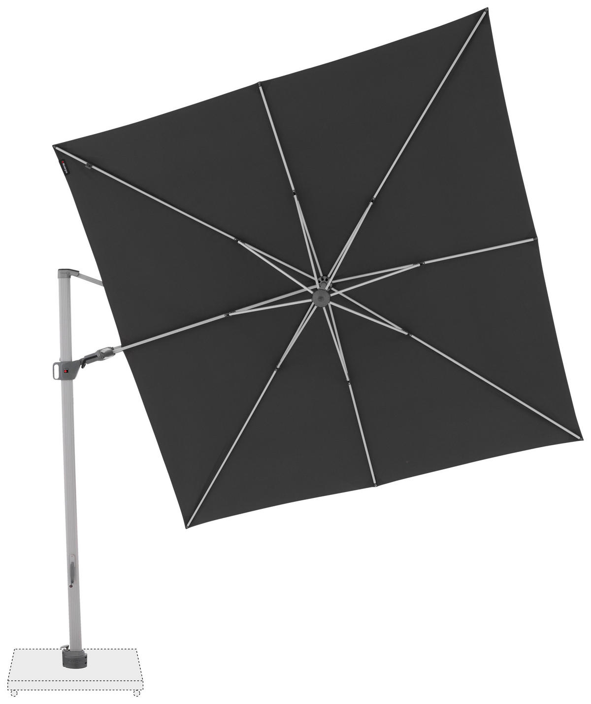 AMPELSCHIRM 275 cm Dunkelgrau  - Dunkelgrau/Silberfarben, KONVENTIONELL, Textil/Metall (275/263cm) - KNIRPS