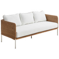 LOUNGESOFA 183/65/75 cm Edelstahl  - Edelstahlfarben/Weiß, Natur, Kunststoff/Textil (183/65/75cm) - Amatio