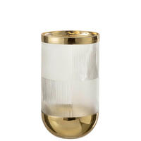 DEKOVASE  - Transparent/Goldfarben, Basics, Glas (15/15/26cm)