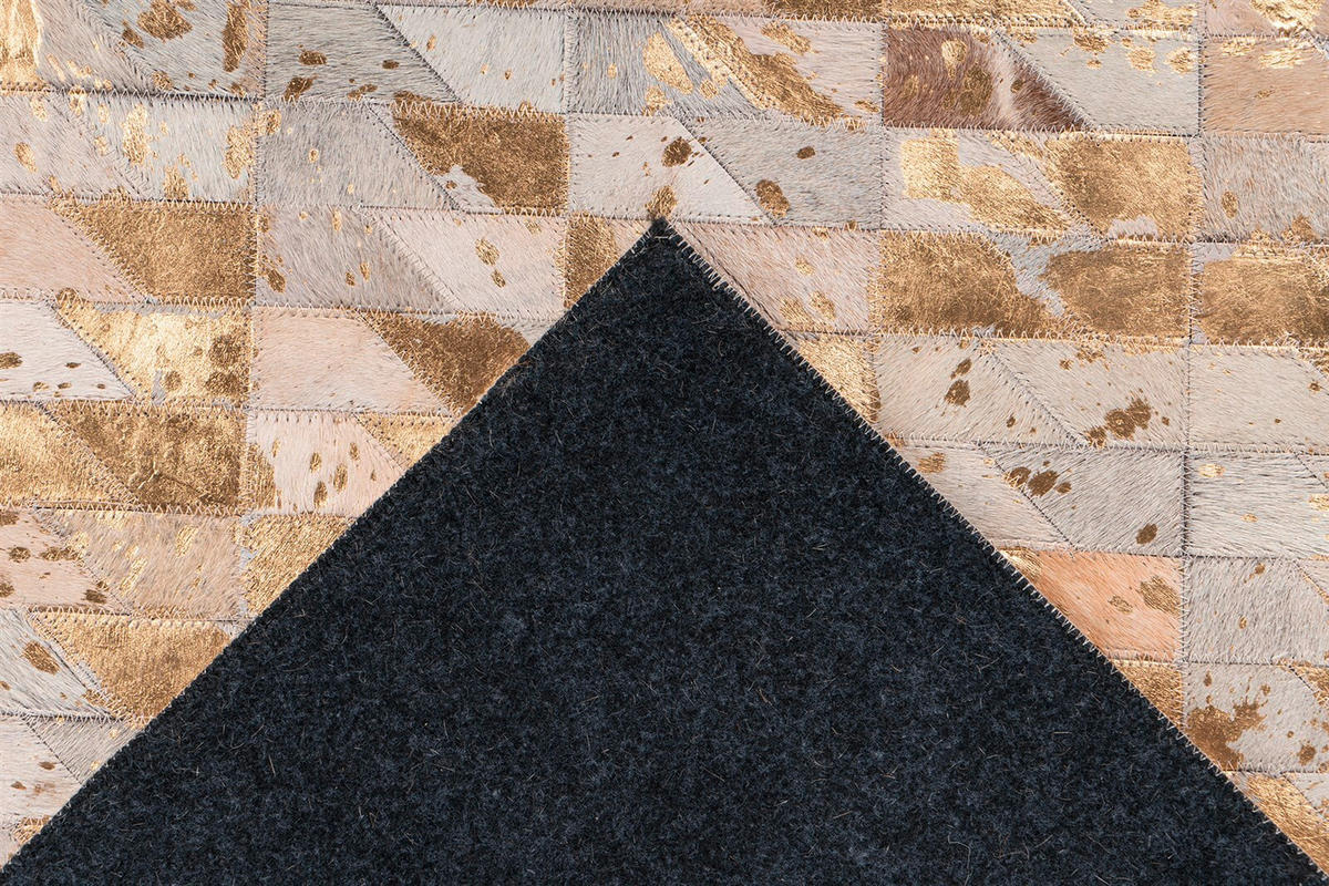 FLACHWEBETEPPICH 120/170 cm Lavin 725 Gold / Multi Multicolor, Goldfarben  - Goldfarben/Multicolor, KONVENTIONELL, Leder/Textil (120/170cm)