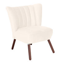 SESSEL in Samt, Velours Creme, Nussbaumfarben  - Nussbaumfarben/Creme, Design, Holz/Textil (70/80/66cm) - Max Winzer