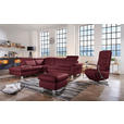 ECKSOFA in Echtleder Weinrot  - Weinrot/Alufarben, Design, Leder/Metall (242/271cm) - Cantus