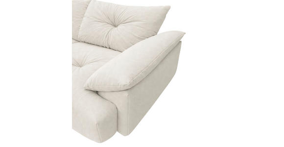 BIGSOFA  in Webstoff Creme  - Creme/Schwarz, KONVENTIONELL, Kunststoff/Textil (243/90,5/130cm) - Ambia Home