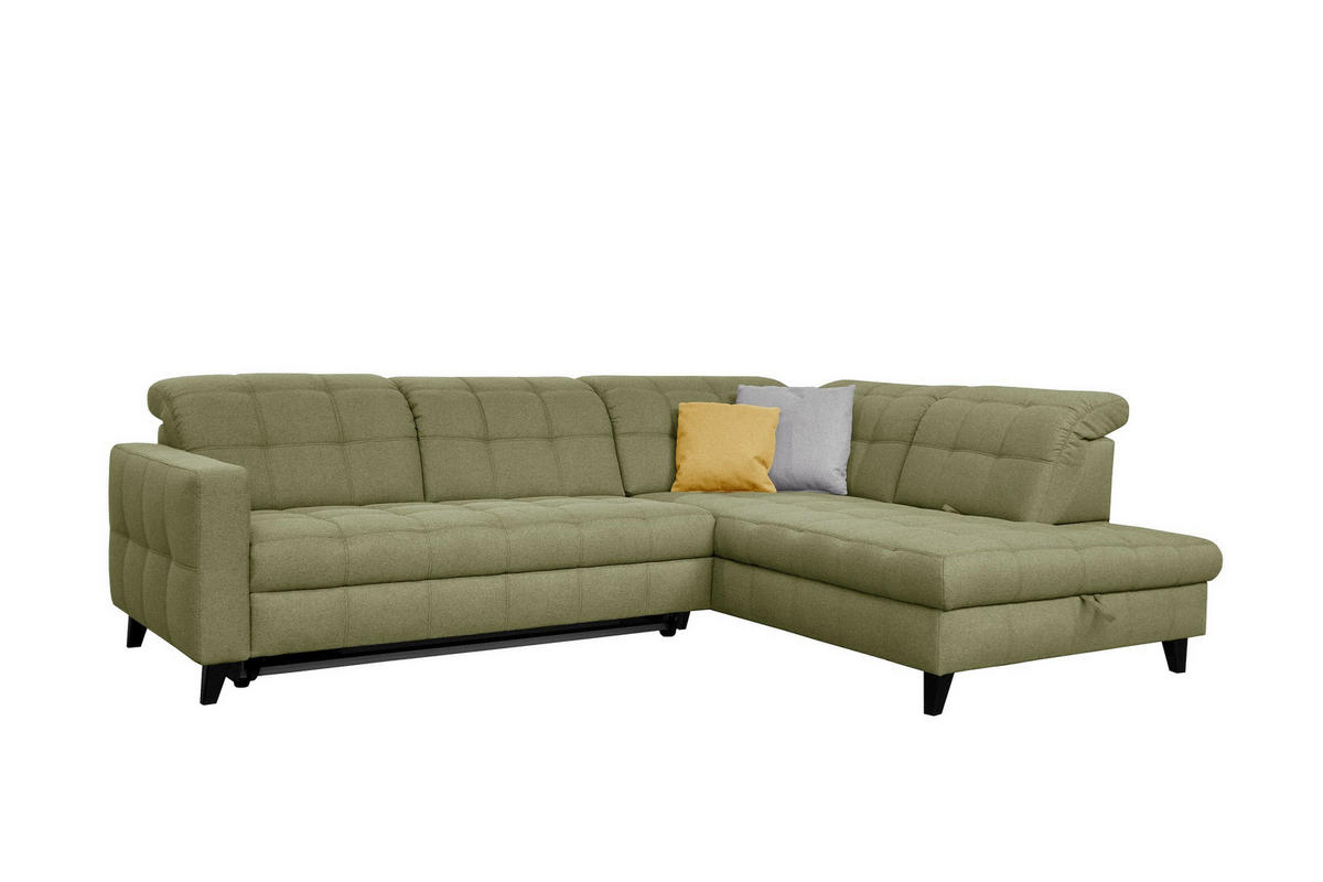 SAROKKANAPÉ textil zöld  - fekete/zöld, Design, textil/fa (297/216cm) - Xora