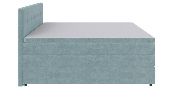 BOXSPRINGBETT 160/200 cm  in Hellblau  - Schwarz/Hellblau, KONVENTIONELL, Kunststoff/Textil (160/200cm) - Carryhome