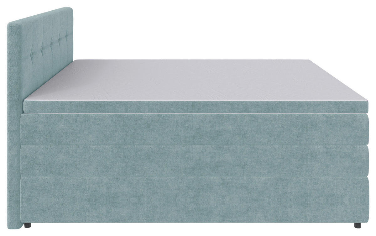 BOXSPRINGBETT 160/200 cm  in Hellblau  - Schwarz/Hellblau, KONVENTIONELL, Kunststoff/Textil (160/200cm) - Carryhome
