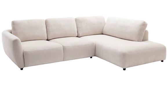 ECKSOFA  in Chenille Naturfarben  307/224 cm  - Schwarz/Naturfarben, KONVENTIONELL, Kunststoff/Textil (307/224cm) - Hom`in