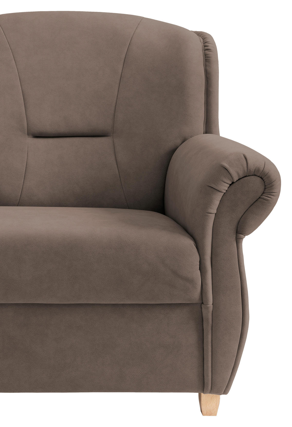 3-SITZER-SOFA Mikrofaser Braun  - Wildeiche/Braun, Konventionell, Holz/Textil (220/98/90cm) - Livetastic