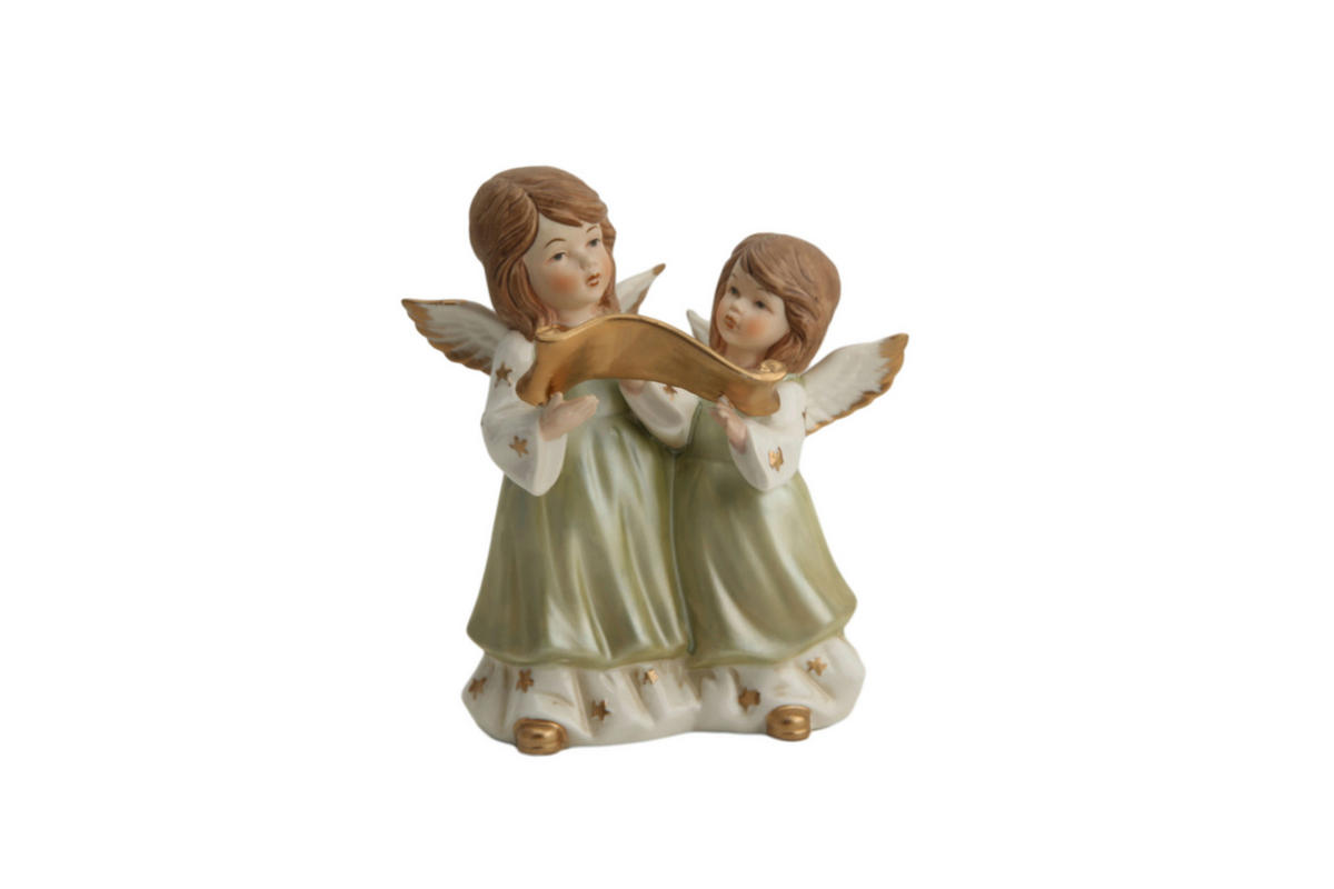 OKRASNI ANGEL - zelena, Trendi, keramika (14,3/15,8/9cm) - X-Mas