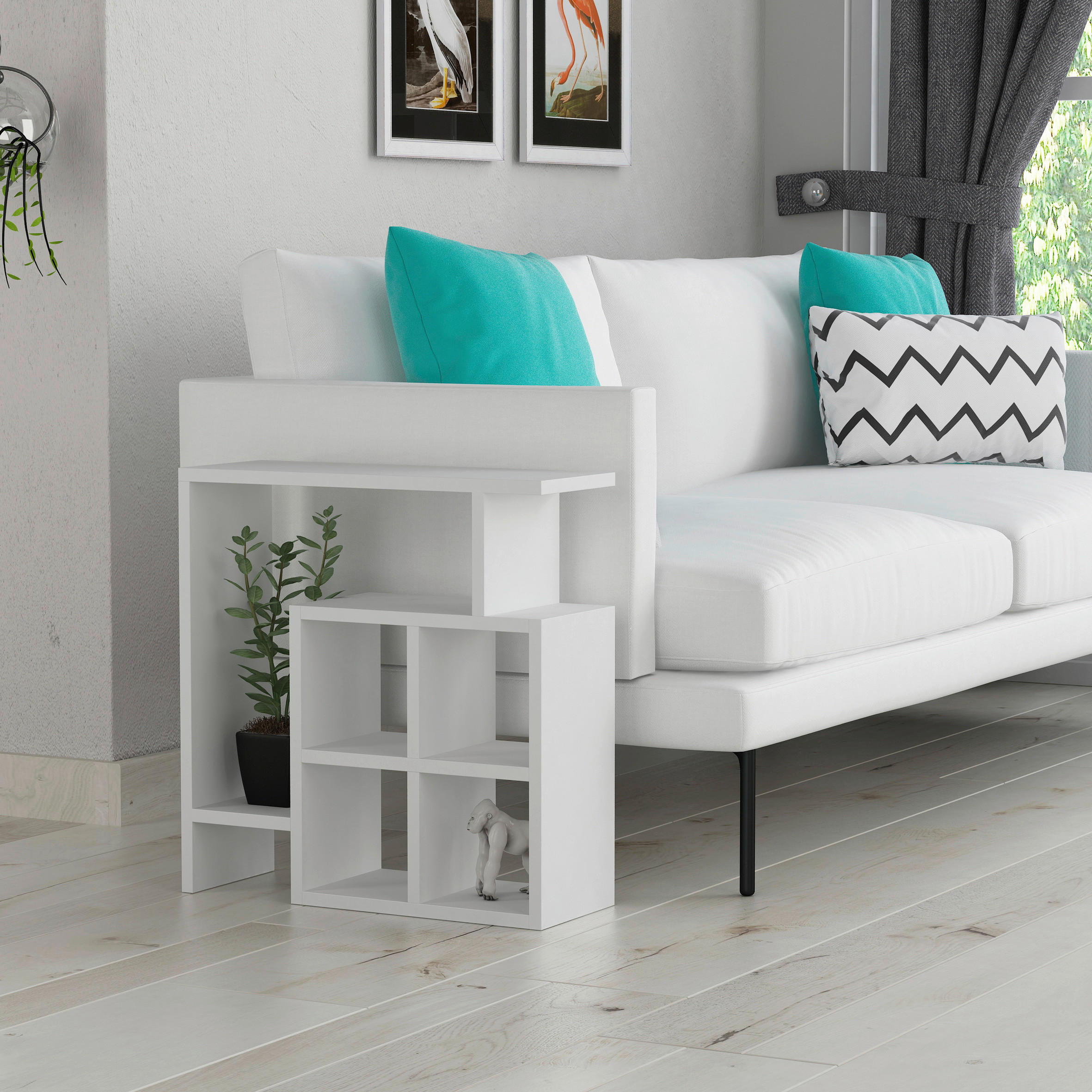 BEISTELLTISCH in Holzwerkstoff 55/20/57 cm  - Weiss, Design, Holzwerkstoff (55/20/57cm) - Livetastic