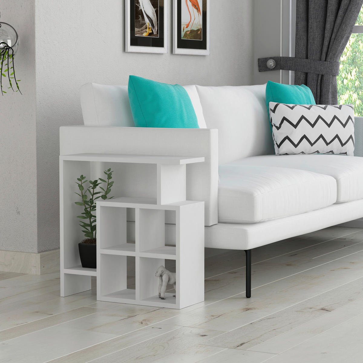 BEISTELLTISCH in Holzwerkstoff 55/20/57 cm  - Weiss, Design, Holzwerkstoff (55/20/57cm) - Livetastic