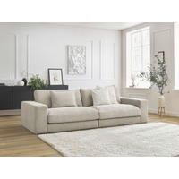3-SITZER-SOFA LEONARD Struktur Beige  - Beige/Schwarz, MODERN, Kunststoff/Textil (234/109/77cm)
