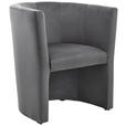 SESSEL Velours Anthrazit    - Anthrazit/Schwarz, Design, Kunststoff/Textil (68/76/60cm) - Carryhome