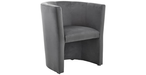 SESSEL Velours Anthrazit    - Anthrazit/Schwarz, Design, Kunststoff/Textil (68/76/60cm) - Carryhome