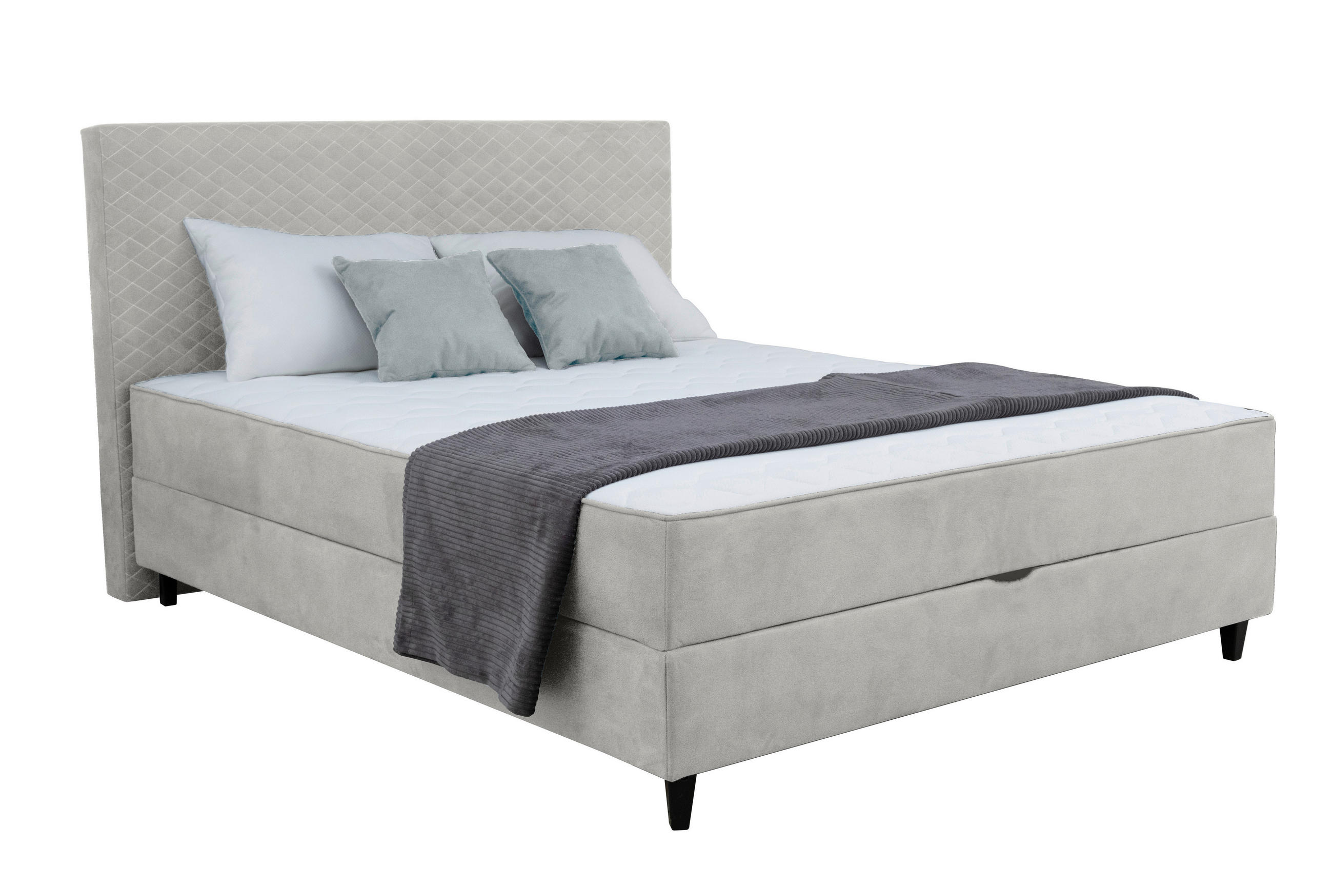 BOXBETT 120/200 cm  Naturfarben  - Schwarz/Naturfarben, Konventionell, Kunststoff/Textil (120/200cm) - Carryhome