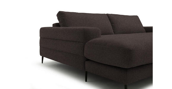 ECKSOFA  in Flachgewebe Braun  177/253 cm  - Schwarz/Braun, Design, Textil/Metall (177/253cm) - Dieter Knoll